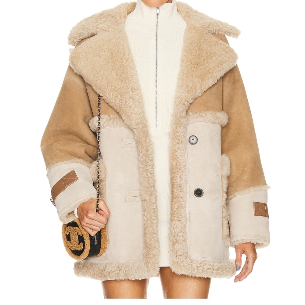 Shoreditch Ski Club Reva shearling coat